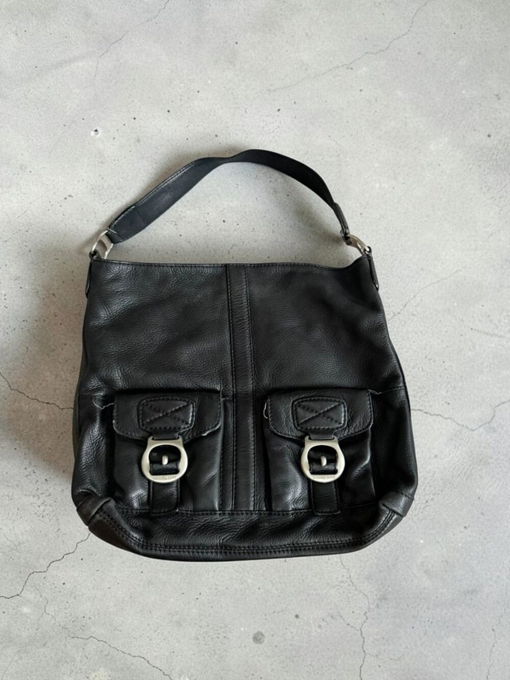 MICHAEL KORS Black Leather Satchel Shoulder Bag